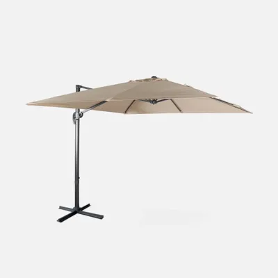 Immagine prodotto di Ombrellone rettangolare decentrato in alluminio 3x3m, Beige