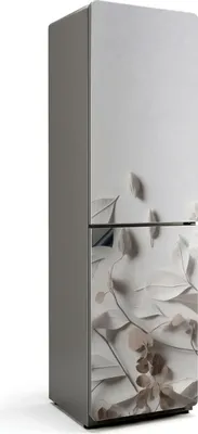 Zdjęcie produktu dla Delikatne liście i kwiaty - Magnetyczna osłona lodówki - Folia dekoracyjna magnetyczna do kuchni - Magnes na lodówkę deco - Samoprzylepna tablica magnetyczna - Folia magnetyczna na drzwi lodówki - 60x205 cm