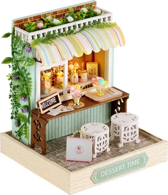 Produktbild von 3D-Puzzle DIY holz Miniaturhaus Modellbausatz Puppenhaus Dessert Time