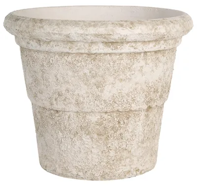 Obrázek produktu pro BELIANI Květináč světle béžový 41 x 35 cm kamenná směs kulatý moderní design zahrada balkon