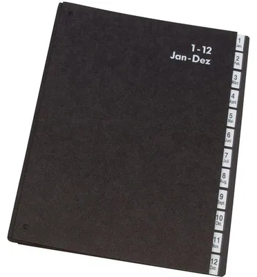 Produktbild von Q-Connect Pultordner Hartpappe - A - Z, 24 Fächer, Farbe schwarz