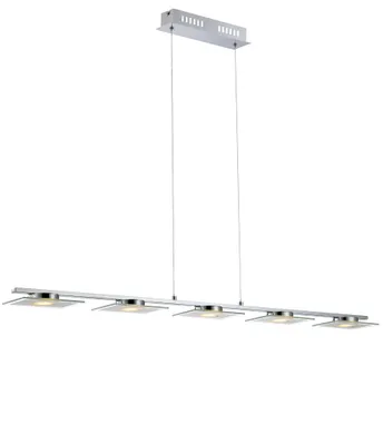 Productafbeelding van Globo LED Pendelleuchte Hängelampe Silber 105cm 5 x 5W 1500lm warmweiß 3000K