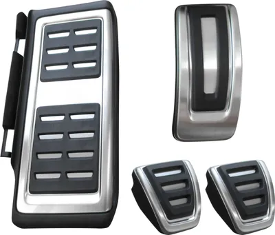 Produktbild von Sport Pedale + Fußstütze (Hand Schaltung) in Schwarz / Silber für VW Passat B8 Touran II 5T Tiguan II AD Allspace T-Roc