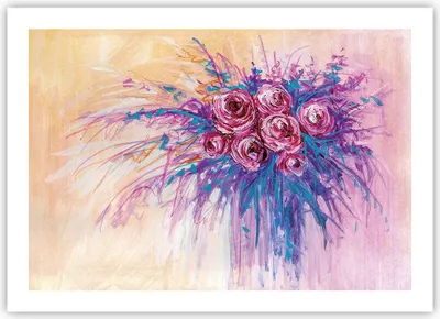 Produktbild von Poster - Poster ohne Rahmen - Blumenstrauß Blumen Rosen - 70x50 cm - Wand Bild - Wanddeko - Wandbilder - Kunstposter - Wandposter - Bilder - Kunstdruck - Wanddekoration - Wandbild - P2XAA70x50-4465