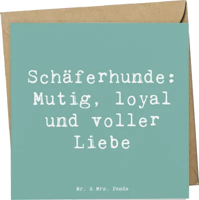 Produktbild von Mr. & Mrs. Panda Glückwunschkarte Spruch Schäferhunde Freundschaft - Meeresbrise - Geschenk, Heldenhunde, Hunderasse, doppelkarte, faltkarte, aktiver Hund, Hunderassen