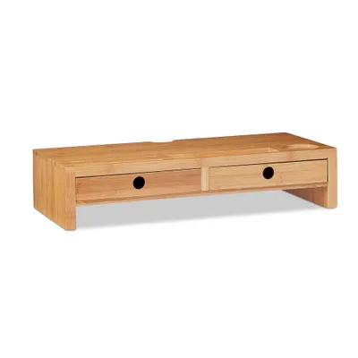 stojan na monitor relaxdays hnědý