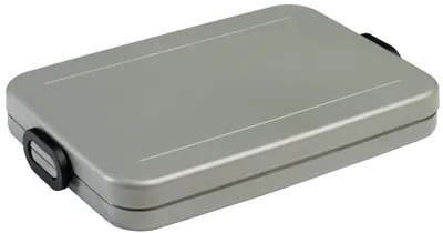 Produktbild von Mepal - Lunchbox Take A Break flach - Ideale Brotdose für Laptoptasche oder Rucksack - Flach geformte Essensbox für 2 Sandwiches oder 4 Scheiben Brot - 800 ml - Silver
