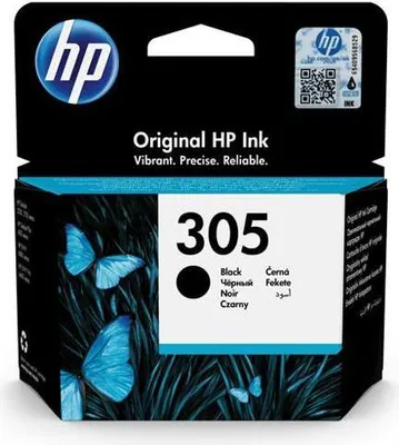 Obrázek produktu pro HP Černá originální inkoustová kazeta 305, Standardní výtěžnost, Černá, Inkoust na pigmentové bázi, 17,9 ml, 1 kusů, 120 str.