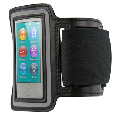 Produktbild von kwmobile Sport Armband kompatibel mit Apple iPod Nano 7 - mit Schlüsselfach - Sport Armtasche 19 - 35 cm Innenmaße - Schwarz