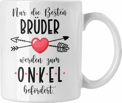 Produktbild von Trendation - Du Wirst Onkel Tasse 2023 Verkündung Schwangerschaft Überraschung Baby Ankündigung Onkel (Weiß)