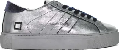 Produktbild von Italienische Damen D.A.T.E. Silber glänzende Leder Halbschuhe 37