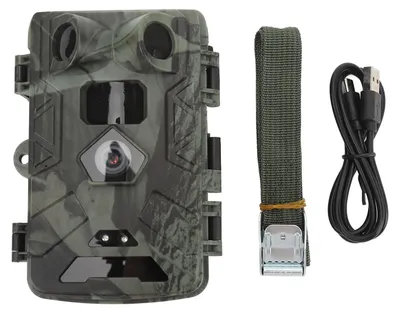 Produktbild von Wildkamera 4K, 50 MP, 2,0-Zoll-Farbbildschirm, 120°-Weitwinkel, Nachtsicht, IP65 wasserdicht, 0,3 s Auslösezeit, Wildkamera für den Außenbereich