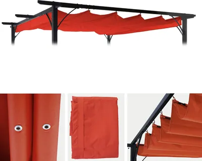 Zdjęcie produktu dla Wymienna osłona 320x250cm do pergoli dachowej HWC-C42 3x3m ~ terakota