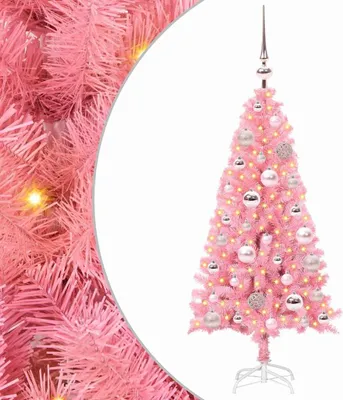 Immagine prodotto di vidaXL Albero di Natale a 150 LED con supporto Rosa 120 cm PVC
