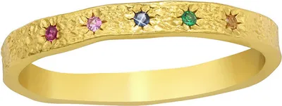 Produktbild von Ring mit bunten Steinen gold: Zirkonia Ring Silber 925 57 (18.1 mm Ø)