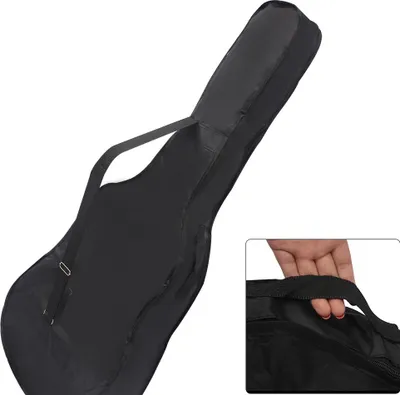 Zdjęcie produktu dla ZJchao 38 Torba na gitarę z tkaniny Oxford z kieszenią dla muzyków klasycznych, czarna