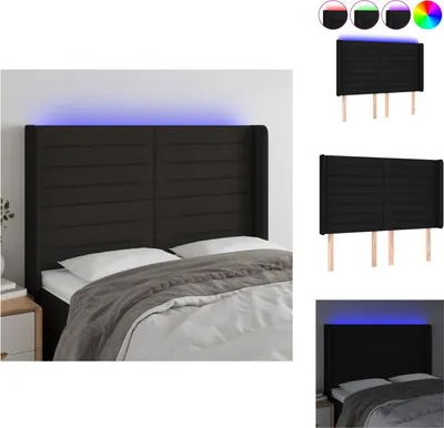 Imagen del producto de vidaXL Cabecero LED, color , 147 x 16 x 118/128 cm, tela - Cabecero y piecero