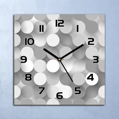 Produktbild von Wanduhr Echt-Glas-Küchenuhr Kreise grau weiß Quarz Lautlos 30x30 Deko Bilder