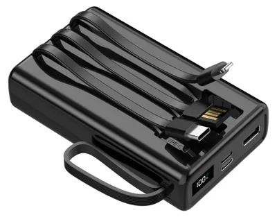 Productafbeelding van Setty Powerbank 20000 mAh met kabels, model SPB-LC-220, zwart