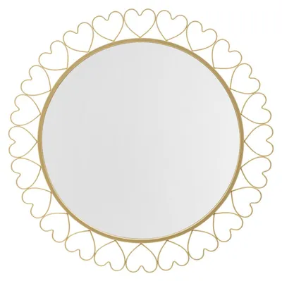 Produktbild von Wandspiegel Hearts mit goldenem Herzrahmen