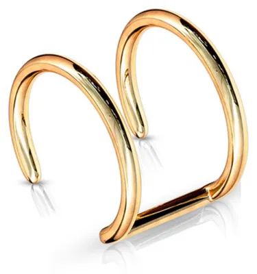 Produktbild von Fake Helix: Piercing Ohrklemme "2 Ringe" Rose Gold
