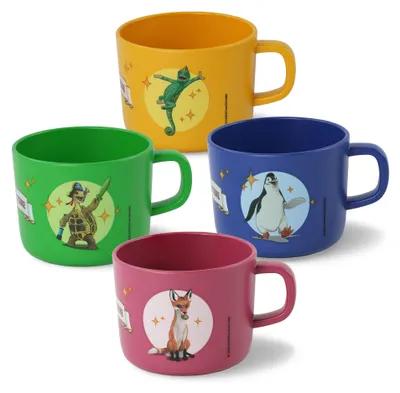 Produktbild von AWAVE® Die Schule der Magischen Tiere Kinder Tasse 250 ml rPET Set 4-teilig, KI-generiertes Bild