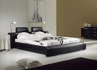 Produktbild von Bett Design Doppelbett Lederbett Polster JVmoebel