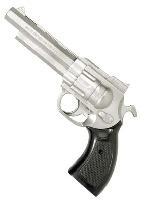 Image de Revolver Gangster argent-noir 18cm