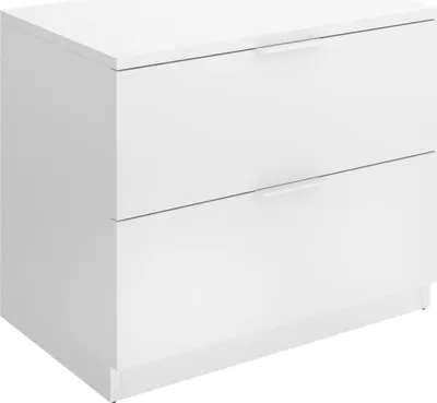 Image de Banyan - Table de chevet, 50x34x46h cm Blanc, 2 tiroirs