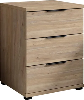 Image de Nachtkommode >SMILLA 2< 3 Schubladen, Mauvella Oak Dekor - 46x61x42cm (BxHxT)