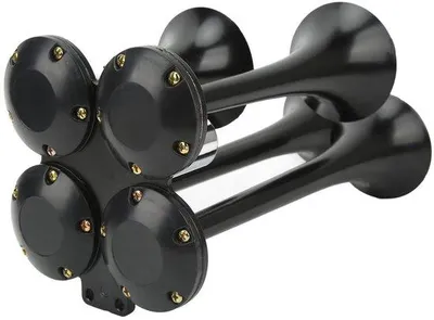 Productafbeelding van Dailygoods- Luchtcompressor 150 dB - Luchthoorn 4 Trompetten - Universeel - Auto's/Vrachtwagens/Boten - Eenvoudige installatie - Krachtige waarschuwing