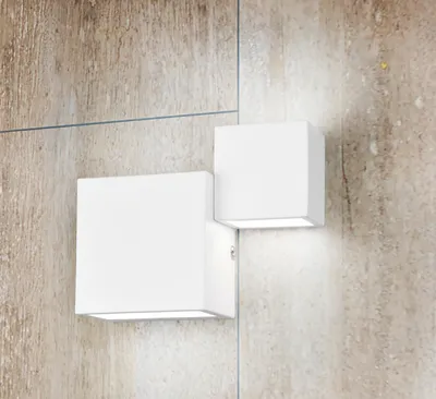 Produktbild von Flache dimmbare LED Wandlampe Up and Down Light in Weiß matt Treppenhausleuchten