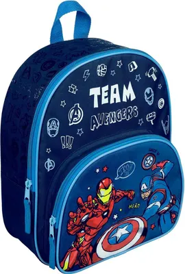 Immagine prodotto di Zaino asilo Avengers blu - Zaino con tasca frontale per ragazzi
