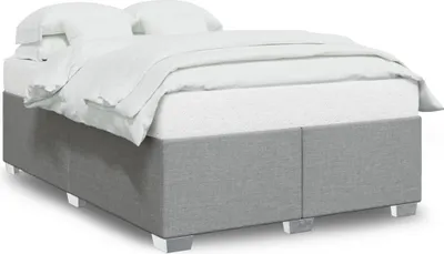 Zdjęcie produktu dla vidaXL Rama łóżka bez materaca jasnoszara 160x200 cm tkanina