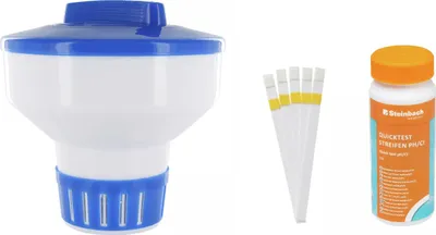 Produktbild von Steinbach | Teststreifen Kit inkl. Dosierschwimmer Maxi | 18 cm Ø | Poolwasser sauber und kristallklar