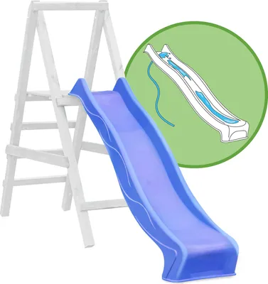 Produktbild von Wellenrutsche 230 cm Blau für Podesthöhe 120 cm Anbaurutsche mit Wasseranschluss für Spielturm
