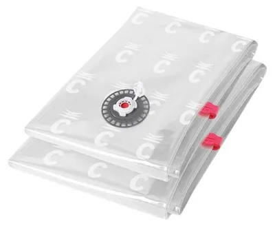 Image de COMPACTOR - Lot 2 sacs rangement sous vide Aspispace M+L - 80 x  100CM - Transparent