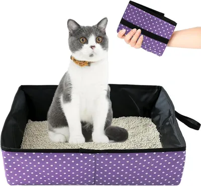 Imagen del producto de Cama plegable para gatos, impermeable, 40 x 30 x 13 cm, portátil, ideal para uso en casa y para acampar