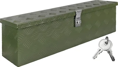 Immagine prodotto di Scatola per Strumento Verde Cassetta degli attrezzi Cassone per camion Scatola di Alluminio Cassone per rimorchio con coperchio Chiudibile a chiave D035 trucky