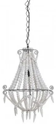 Produktbild von Casa Padrino Hängeleuchte Industrie Design Weiß Durchmesser 42 x H 56 cm - Luxus Deckenleuchte für ein edles Ambiente