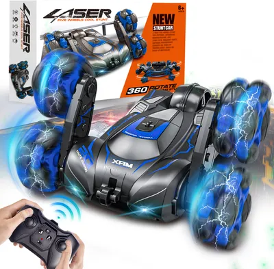 Produktbild von Ferngesteuertes Auto ab 4 Jahre, 360 °Drehbares Stunt RC Auto, RC Drift Car mit LED-Leuchten, 2,4GHz Ferngesteuertes Spielzeugauto, Ferngesteuertes Auto ab 5 6 7 8 9 10 Jahre Kinder Geschenke