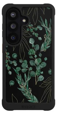 Produktbild von NIVOCASE Hülle für Samsung Galaxy S26  Stoßfeste Handyhülle NIVOmax Case Schwarz Blätter Natur Eukalyptus