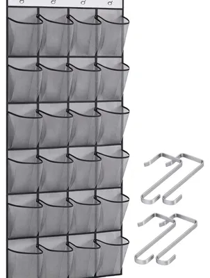 Deurorganizer mit 24 Fächern, 150 x 56 cm, grau, hängend