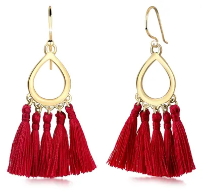 Produktbild von Elli Ohrringe Damen Hänger Tassel Quaste Tropfen Festival