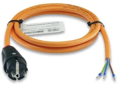 Zdjęcie produktu dla Kabel przyłączeniowy 230V 16A IP44 pur H07BQ f 3X2 5MM² 3M wtyczka gumowa