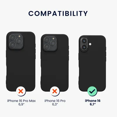 Produktbild von kwmobile Handyhülle für Apple iPhone 16, aus weichem TPU Silikon, Schwarz matt, griffig, geeignet für kabelloses Laden.