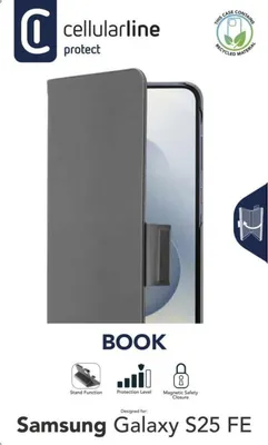 Produktbild von Cellularline Book - Galaxy S25 FE, Folio, Samsung, Galaxy S25 FE, 17 cm (6.7"), Schwarz