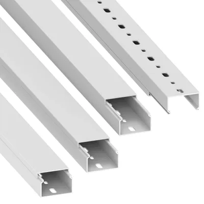 Immagine prodotto di Omgoods - Canalina in PVC con fori di montaggio - 25x40 mm - Bianco - 4 metri