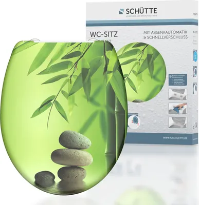 Produktbild von SCHÜTTE WC Sitz GREEN GARDEN, Duroplast Toilettendeckel mit Absenkautomatik und Schnellverschluss, Klobrille