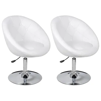 Produktbild von vidaXL Cocktailsessel 2 Stk. Weiß Kunstleder